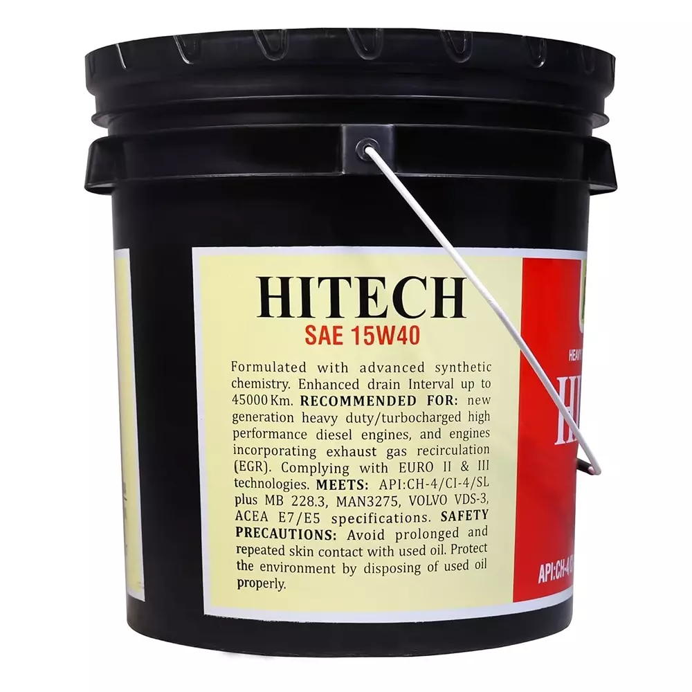 Palco Hitech Engine Oil 15 L Capacity CI-4 / SL API 15W40 Clear Golden Natural