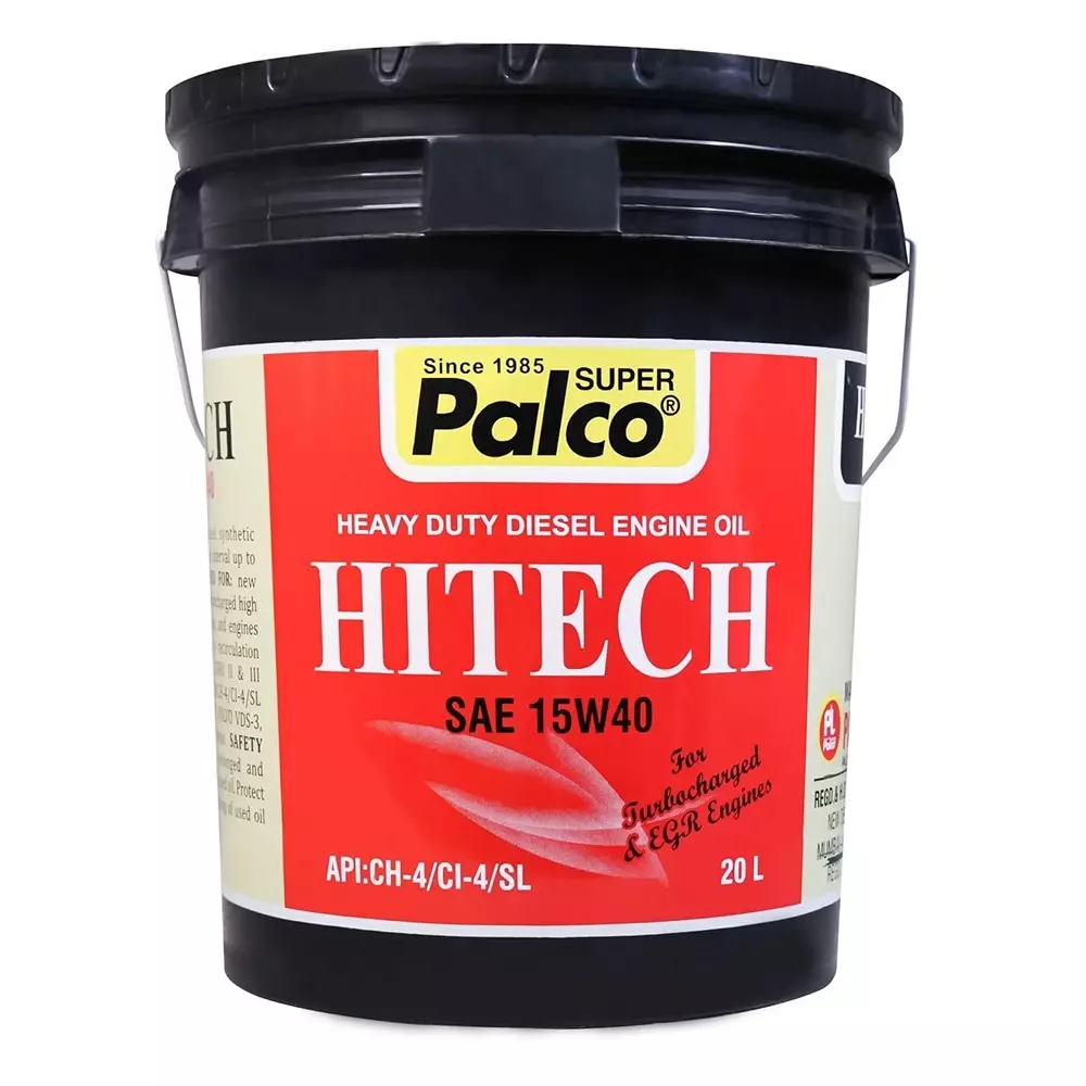 Palco Hitech Engine Oil 20 L Capacity CI-4 / SL API 15W40 Clear Golden Natural