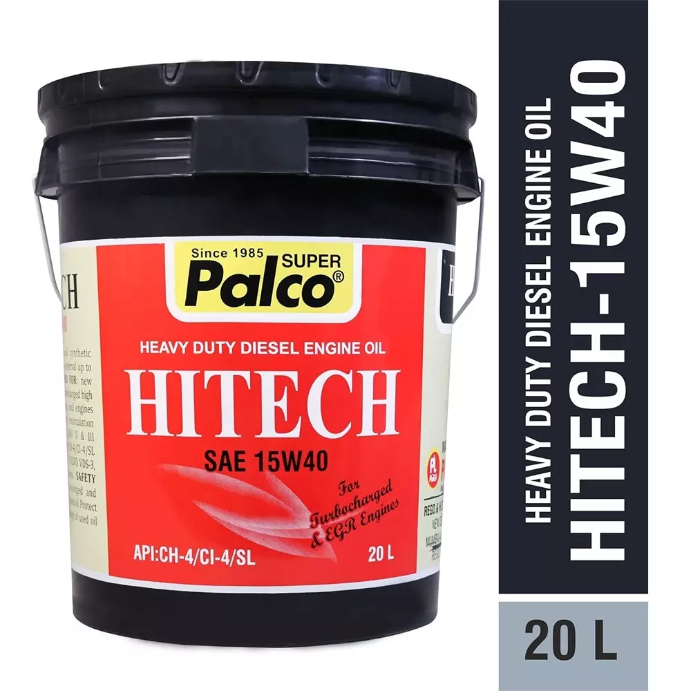 Palco Hitech Engine Oil 20 L Capacity CI-4 / SL API 15W40 Clear Golden Natural