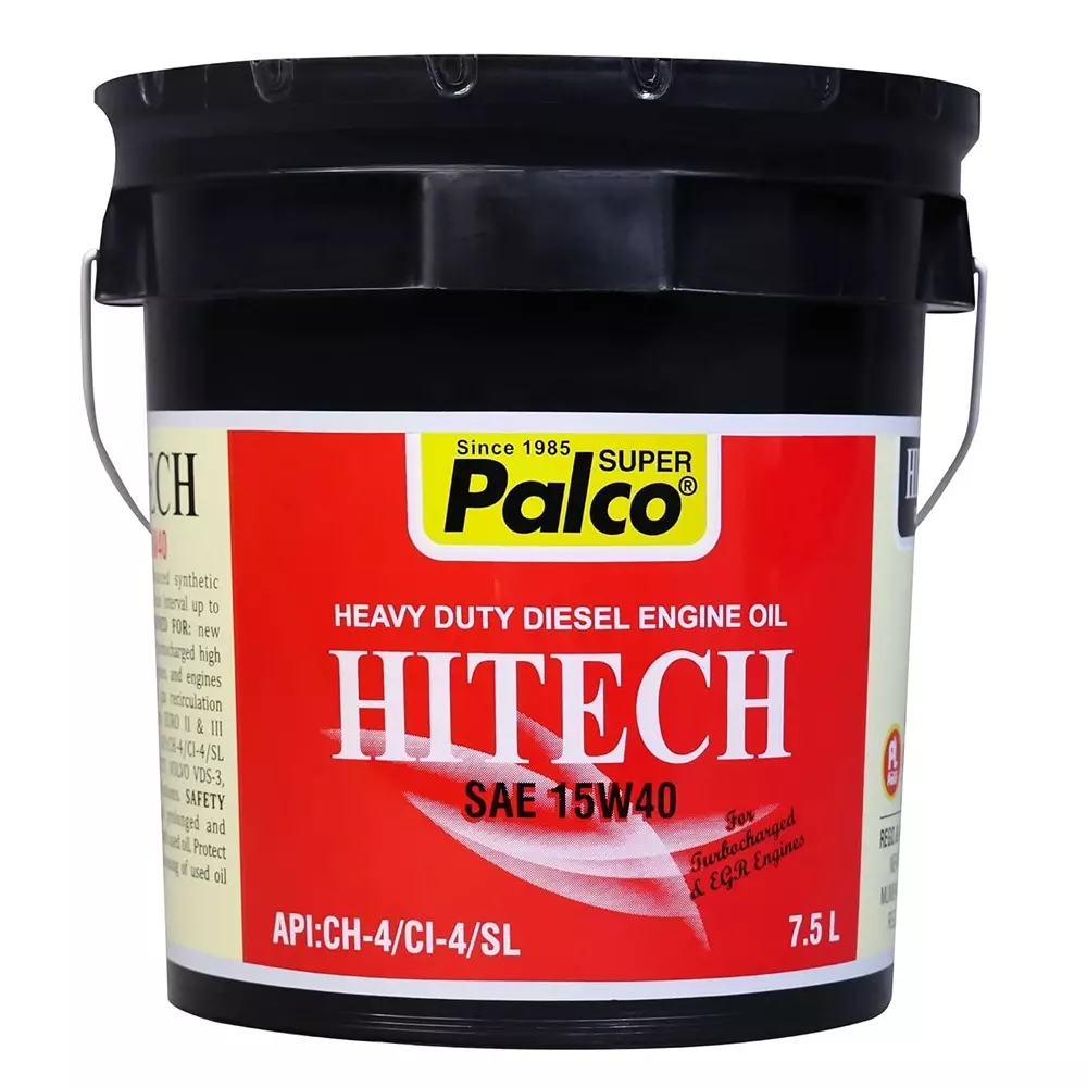 Palco Hitech Engine Oil 7.5 L Capacity CI-4 / SL API 15W40 Clear Golden Natural