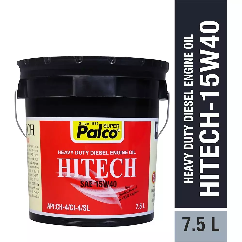 Palco Hitech Engine Oil 7.5 L Capacity CI-4 / SL API 15W40 Clear Golden Natural