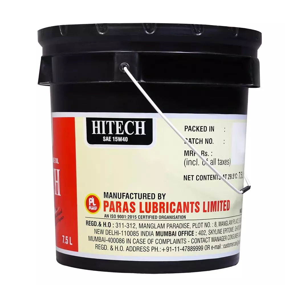 Palco Hitech Engine Oil 7.5 L Capacity CI-4 / SL API 15W40 Clear Golden Natural