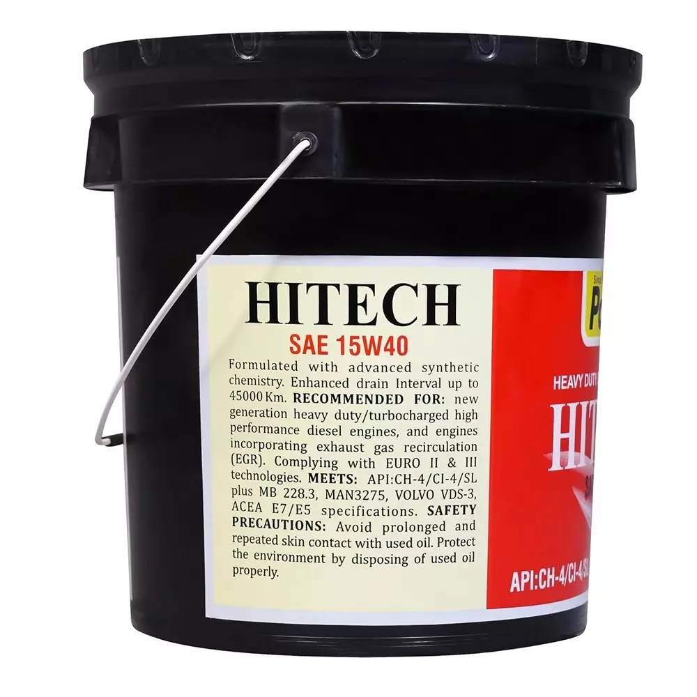 Palco Hitech Engine Oil 7.5 L Capacity CI-4 / SL API 15W40 Clear Golden Natural