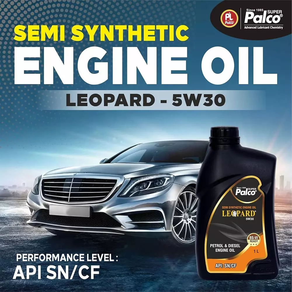 Palco Leopard Engine Oil 1 L Capacity SN/CF API 5W30 Clear Golden Natural