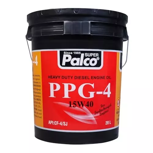 Palco Diesel Engine Oil CF4/SJ API 20 L Capacity 15W40 Clear PPG-4 Golden Natural