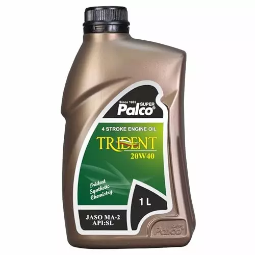 Palco Engine Oil SL, JASO MA-2 API 1 L Capacity Trident 20W40 Clear Golden Natural