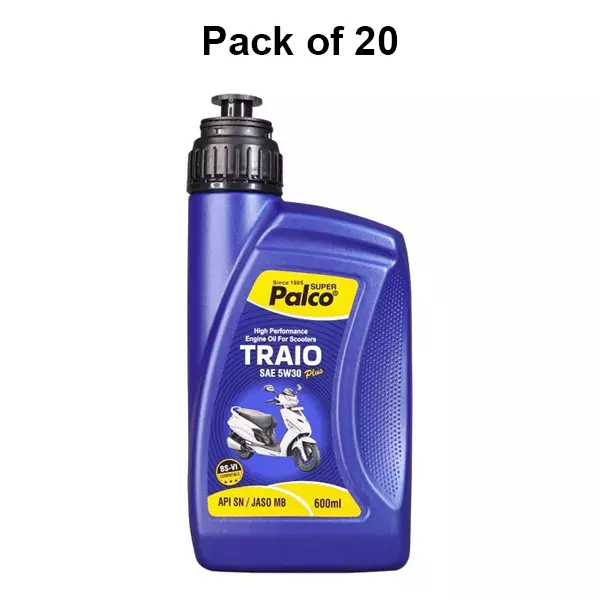 palco-engine-oil-jaso-mb-sn-api-600-ml-capacity-traio-plus-5w30-bright-clear-pack-of-20