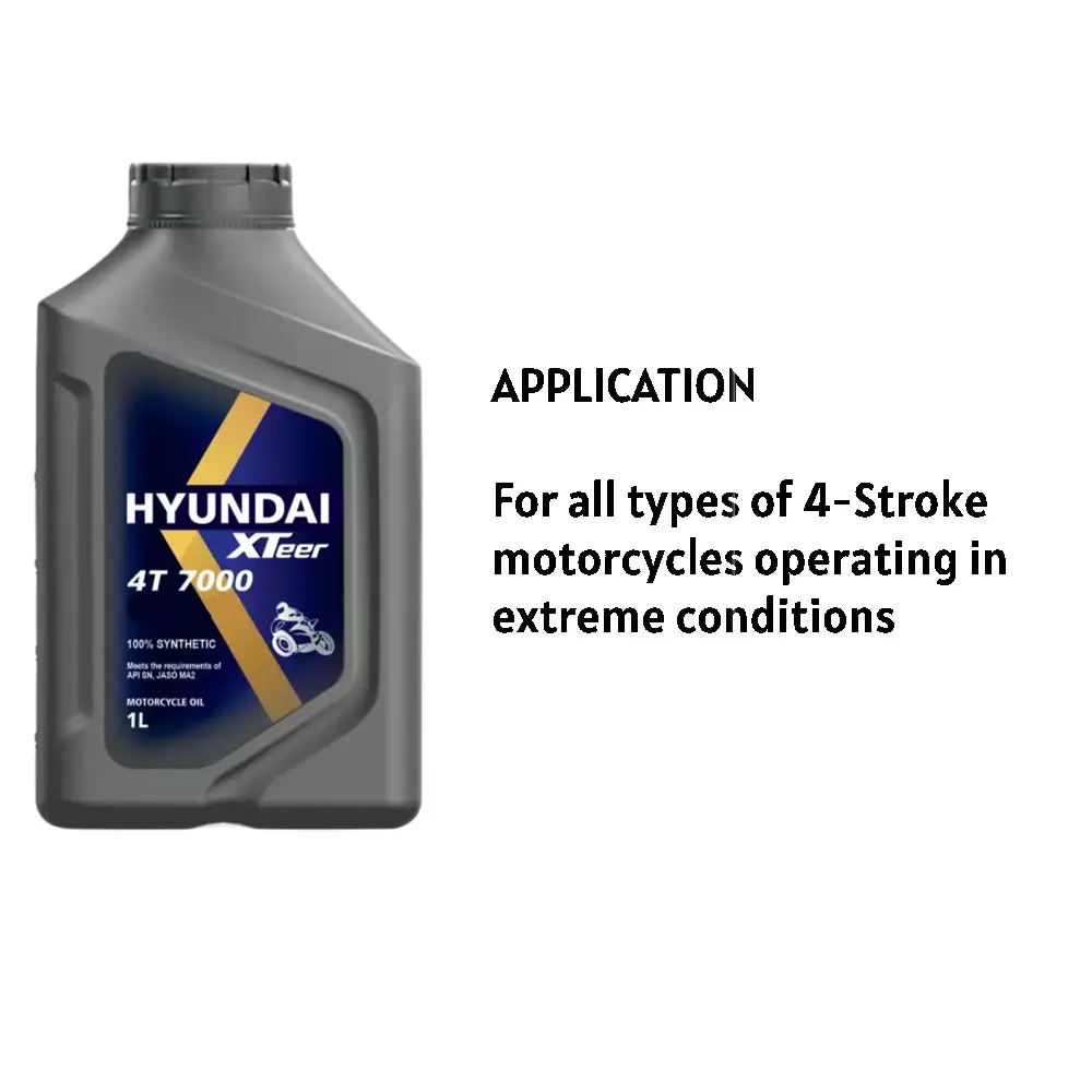 Hyundai XTEER 4T 7000 Engine Oil 15W50 SN 2.5 L Synthetic for 4-Stroke Small Engine