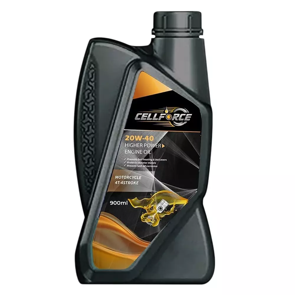 Cellforce Fully Synthetic 4 T-4 Stroke Engine Oil Yellow 900 ml Bottle Liquid Product Form for Motorcycle Use, C_20w40_900ML
