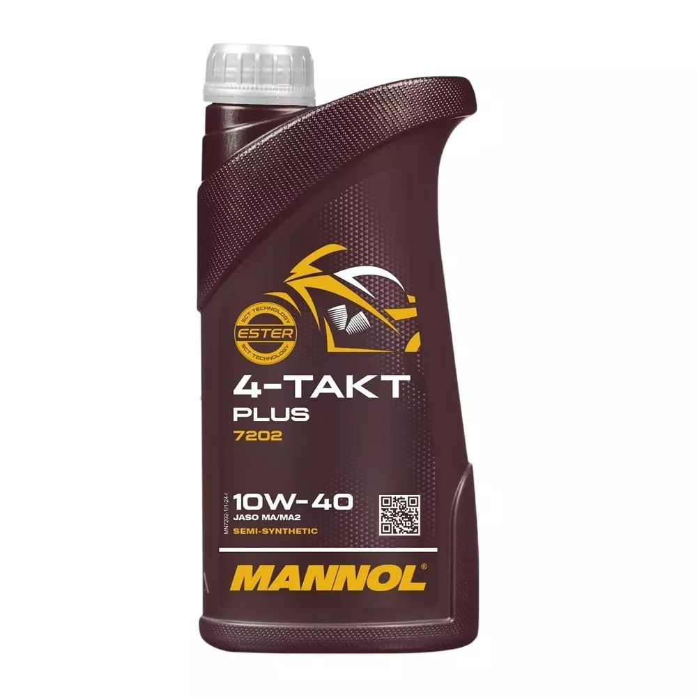 Mannol 1 L 4-Takt Plus Synthetic Engine Oil 10W-40 Suitable For 4-Stroke Petrol Engines, 7202
