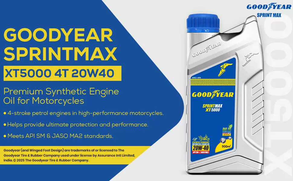Goodyear Sprintmax XT5000 4T 20W-40 900 ml Engine Oil for Motorcycles