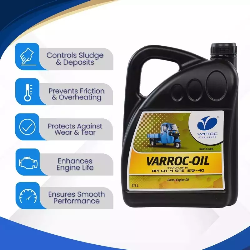 Varroc SAE 15W-40 CH-4 Multi Grade Engine Oil 2.5 L for 3 Wheeler Diesel Engine, VOIL-15W40-2500CH