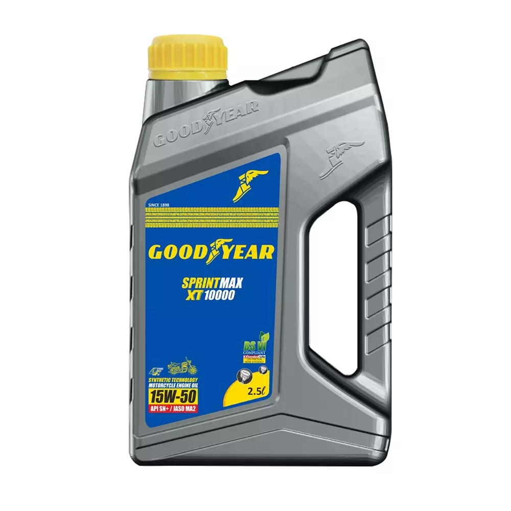 Goodyear Sprintmax XT10000 4T Semi- Synthetic Engine Oil 2.5 L 15W-50 High Performance with Enhanced Engine Protection, GYL1041011