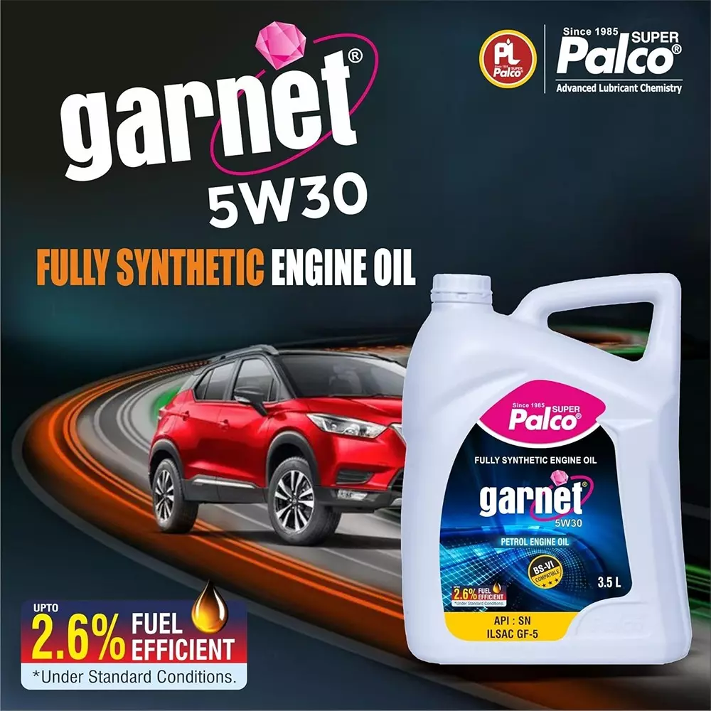 Palco Garnet Engine Oil 3.5 L Capacity SN, ILSAC GF-5 API 5W30 Clear Golden Natural