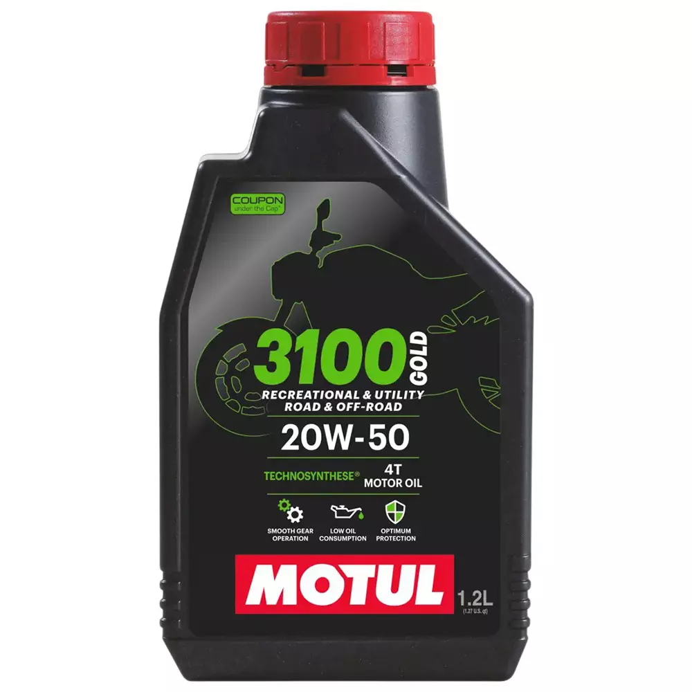 Motul 1.2 L 3100 Gold Technosynthese Engine Oil 20W-50 JASO MA2 Ideal For Motorcycles