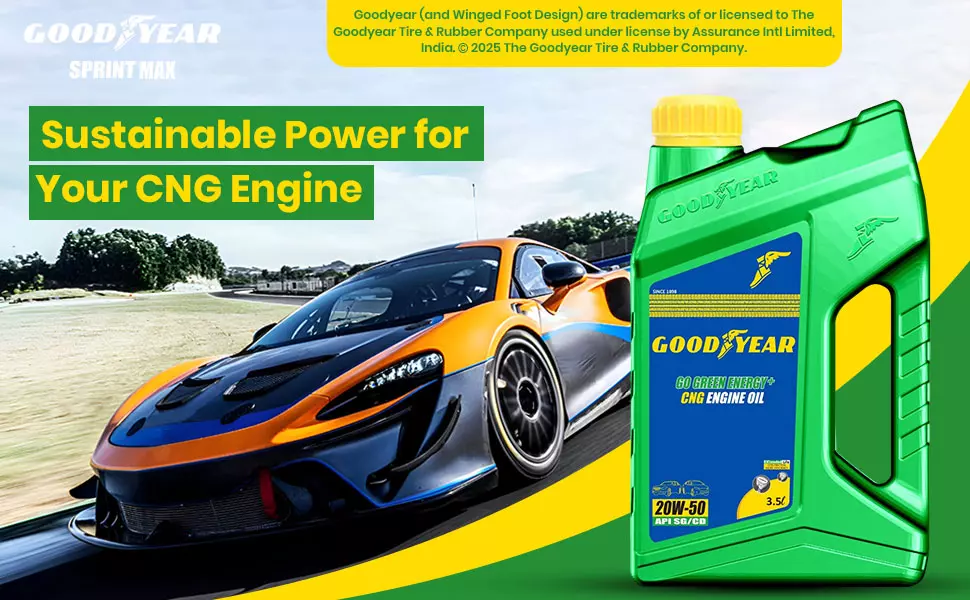 GOODYEAR Go Green+ 3.5 Ltrs 20W50 CNG Engine Oil For CNG Cars & Vehicles