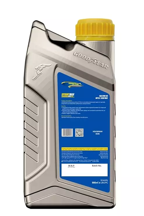 GOODYEAR 20W40 Sprintmax Performance Drive 4T Pro+ 4-Stroke Motorcycle Mineral Engine Oil 0.9 Ltrs