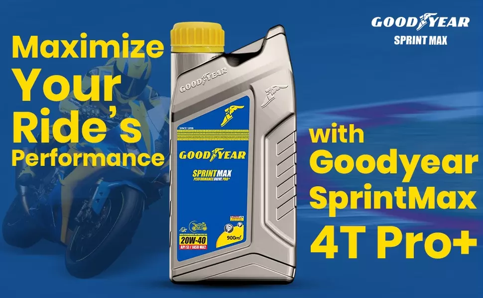 GOODYEAR 20W40 Sprintmax Performance Drive 4T Pro+ 4-Stroke Motorcycle Mineral Engine Oil 0.9 Ltrs