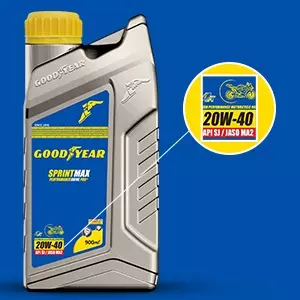 GOODYEAR 20W40 Sprintmax Performance Drive 4T Pro+ 4-Stroke Motorcycle Mineral Engine Oil 0.9 Ltrs