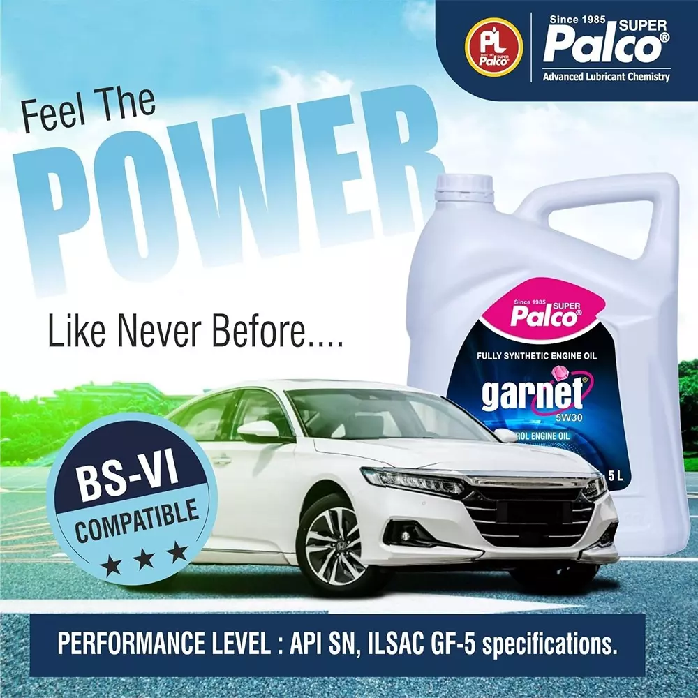 Palco Garnet Engine Oil 5 L Capacity SN, ILSAC GF-5 API 5W30 Clear Golden Natural