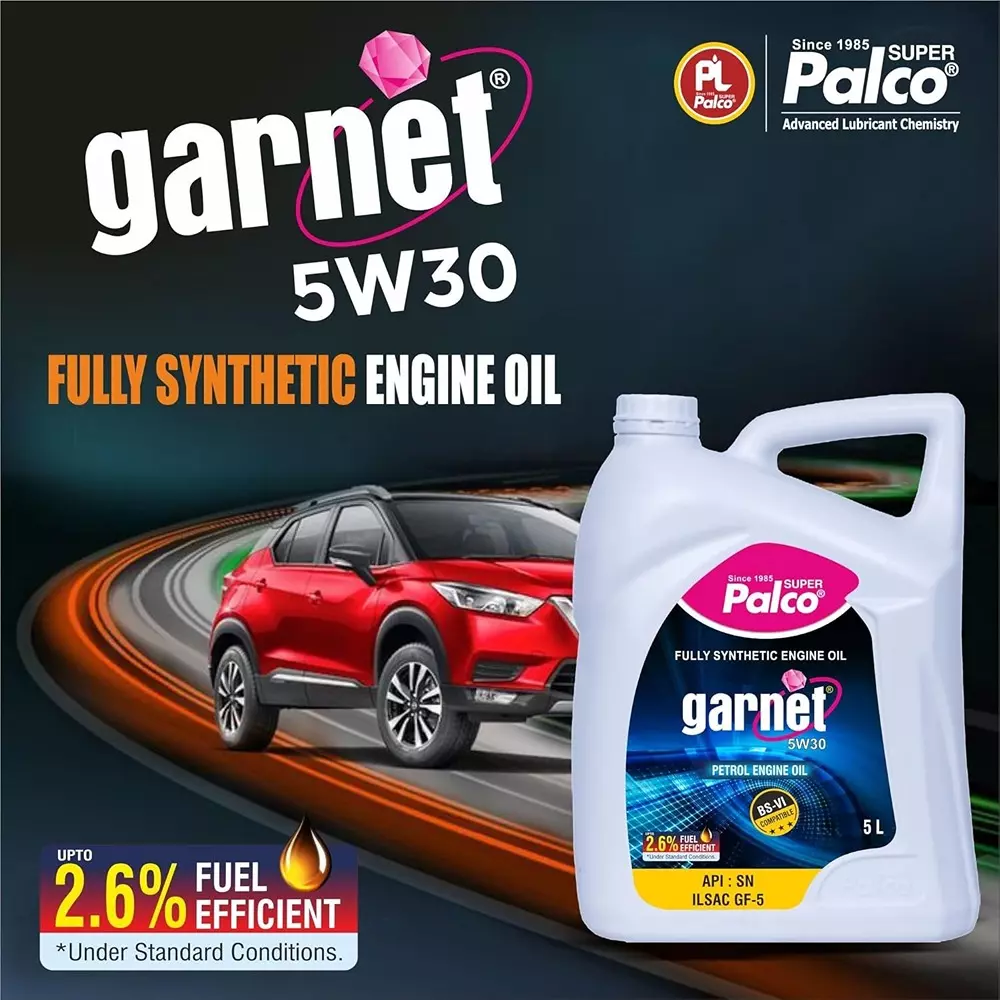 Palco Garnet Engine Oil 5 L Capacity SN, ILSAC GF-5 API 5W30 Clear Golden Natural
