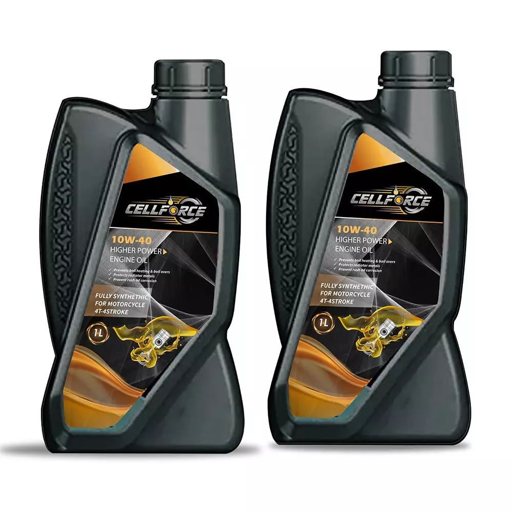 Cellforce Fully Synthetic 4 T-4 Stroke Engine Oil Yellow 1 L Bottle Liquid Product Form for Motorcycle Use, C_10w40_2L (Pack of 2 Pcs)