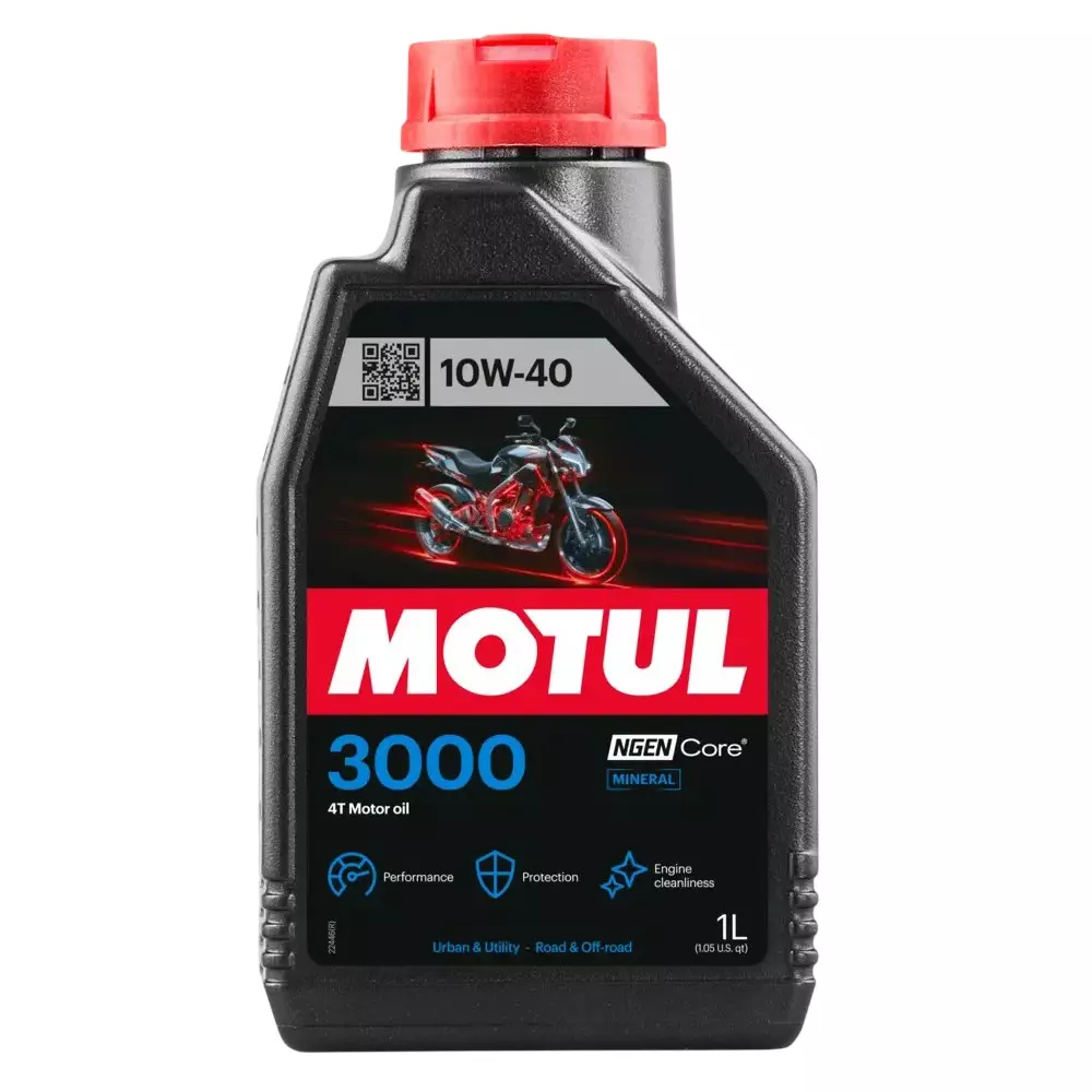 Motul 1 L 3000 Mineral Engine Oil 10W-40 API SM, JASO MA2 (2023) Ideal For Motorcycles