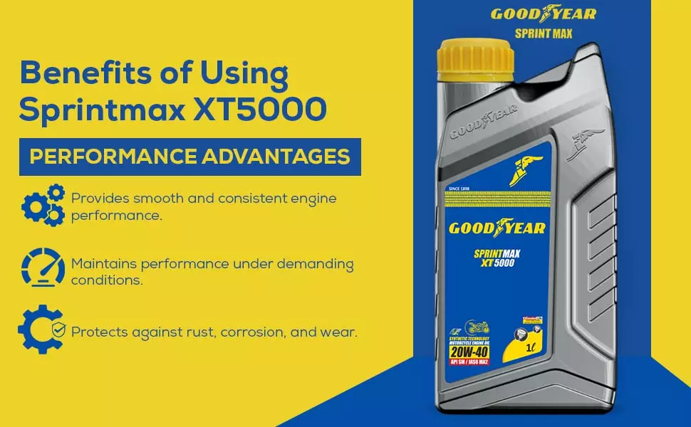 GOODYEAR 20W40 Sprintmax XT5000 4T Semi-Synthetic Engine Oil 1.0 Ltrs