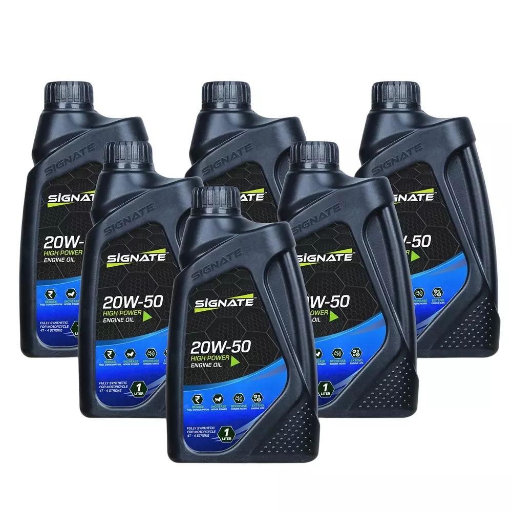 SIGNATE High Power Engine Oil 20W-50 1 L For Bikes (Pack of 6)