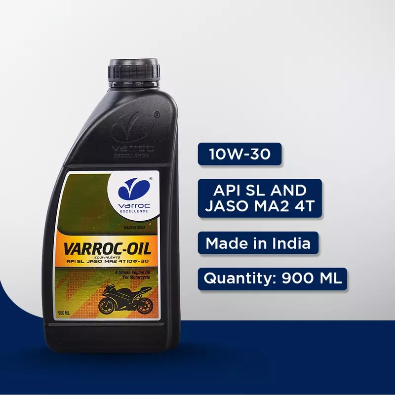 Varroc SAE 10W-30 SL MA2 Mineral Engine Oil 900 ml for 2 Wheeler, VOIL-10W30-900SL (Pack of 6)