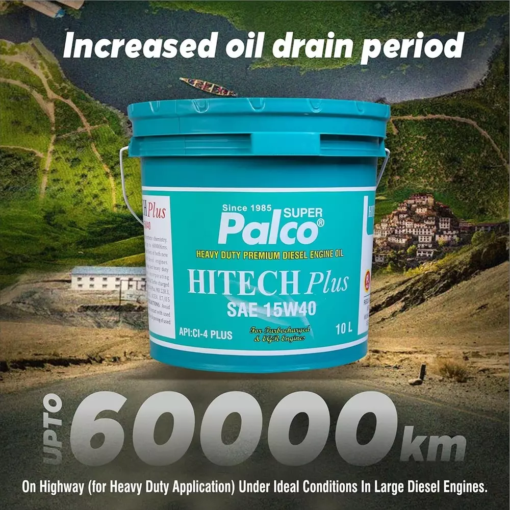 Palco Hitech Plus Engine Oil 10 L Capacity CI-4 Plus API 15W40 Green