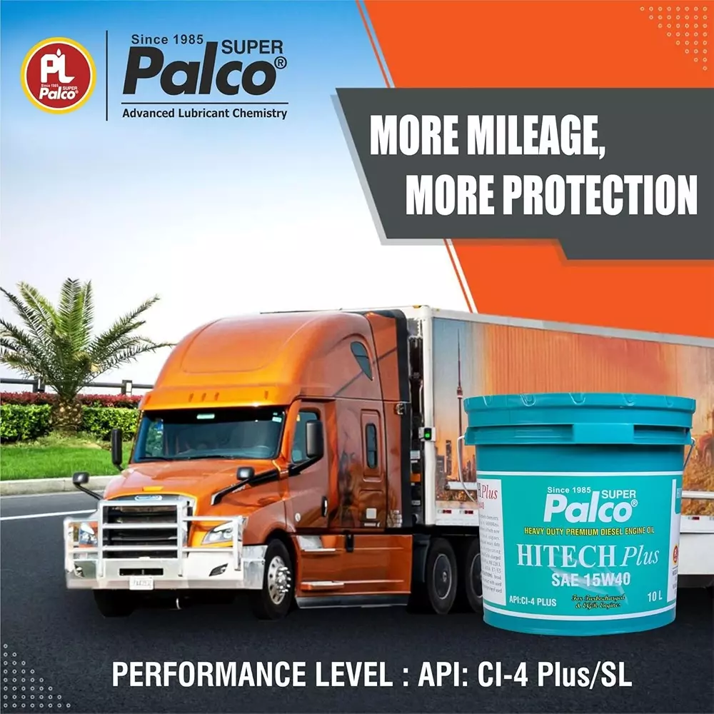Palco Hitech Plus Engine Oil 10 L Capacity CI-4 Plus API 15W40 Green