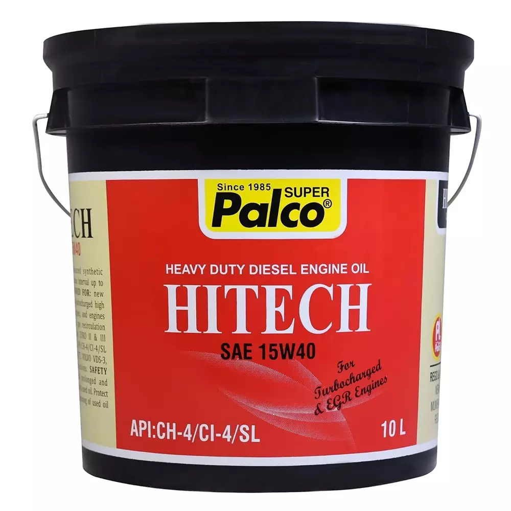 Palco Hitech Engine Oil 10 L Capacity CI-4 / SL API 15W40 Clear Golden Natural