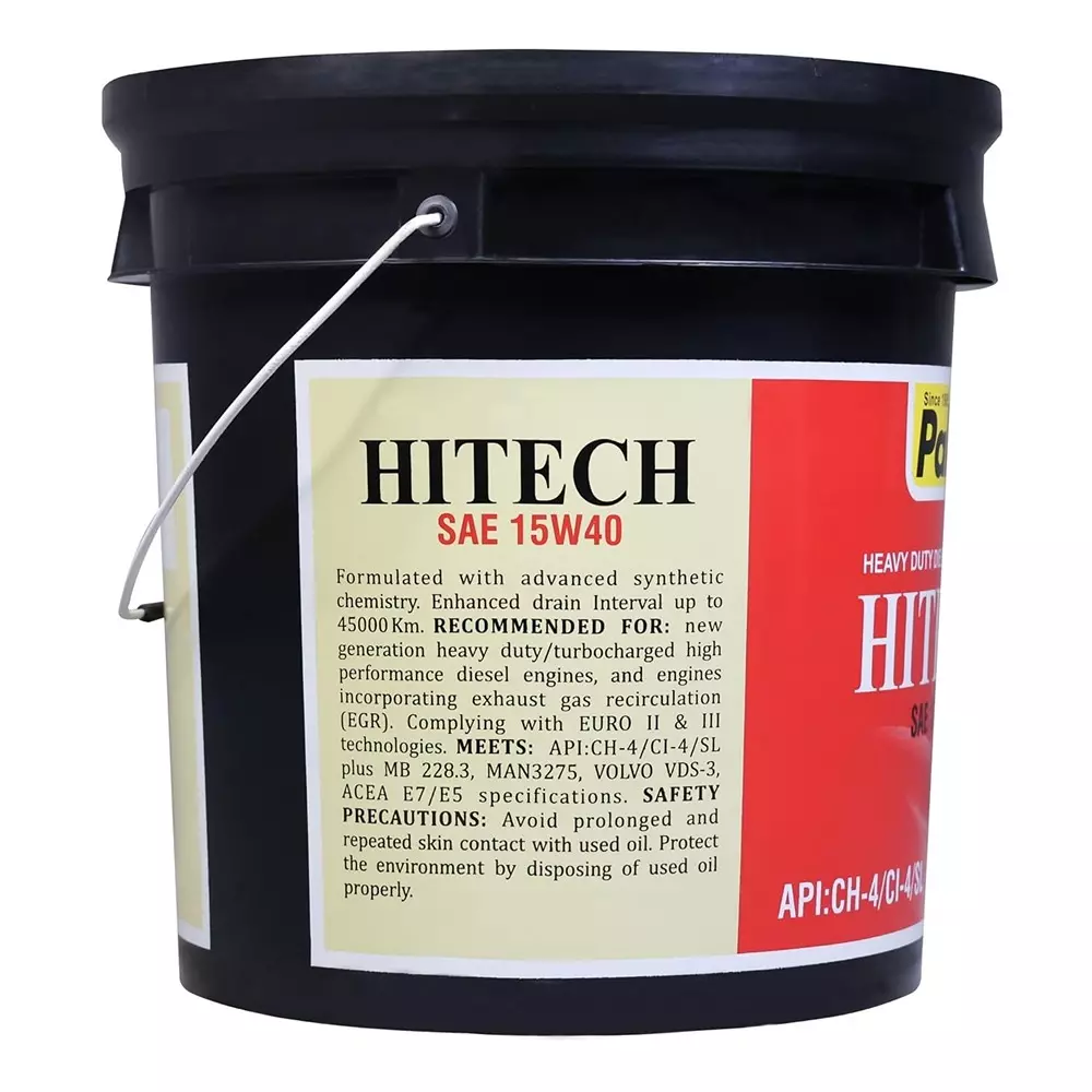 Palco Hitech Engine Oil 10 L Capacity CI-4 / SL API 15W40 Clear Golden Natural