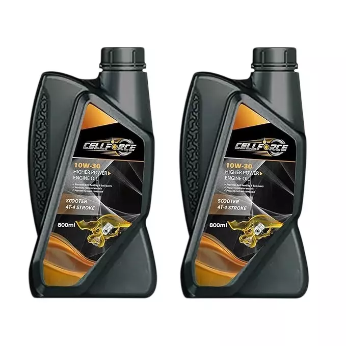 Cellforce Fully Synthetic 4 T-4 Stroke Engine Oil Yellow 800 ml Bottle Liquid Product Form for Scooter Use, C_10w30_1600ML (Pack of 2 Pcs)
