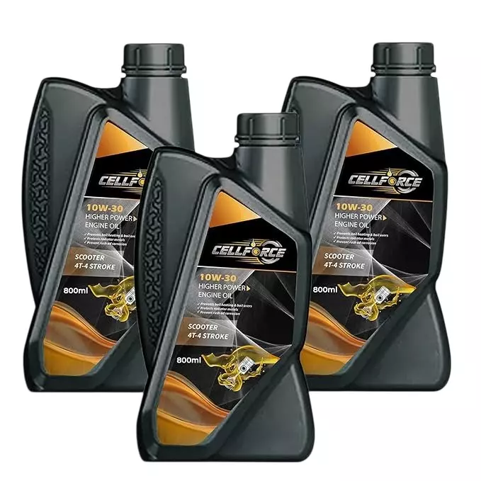 Cellforce Fully Synthetic 4 T-4 Stroke Engine Oil Yellow 800 ml Bottle Liquid Product Form for Scooter Use, C_10w30_2400ML (Pack of 3 Pcs)