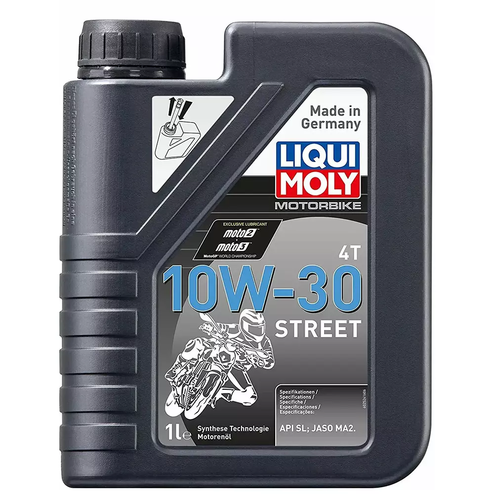 Liqui Moly Motorbike Engine Oil 4T (4 Stroke) 10W-30 Viscosity and 1 L Capacity, 2526