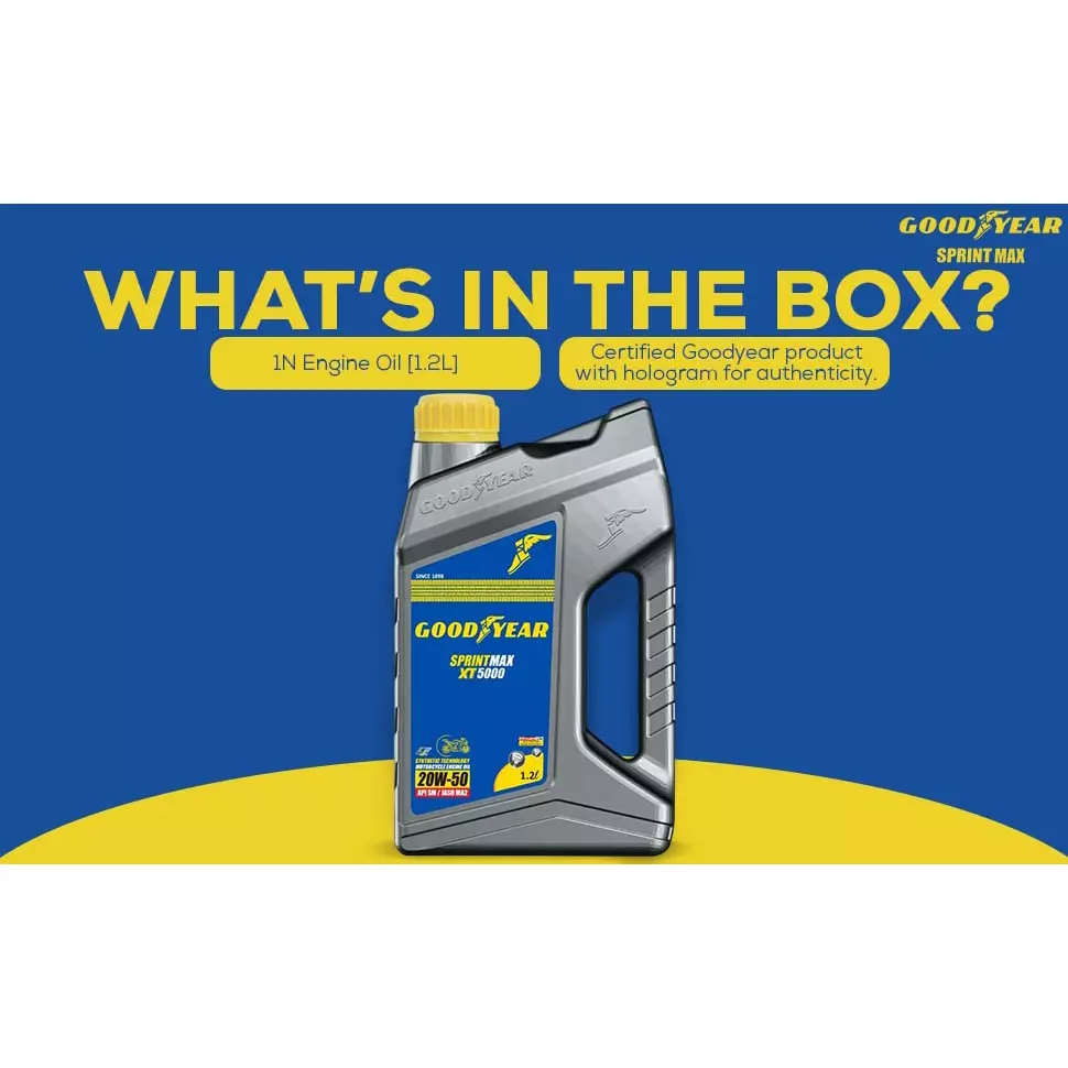 Goodyear Sprintmax XT5000 4T 20W-50 1.2 L Engine Oil for Motorcycles