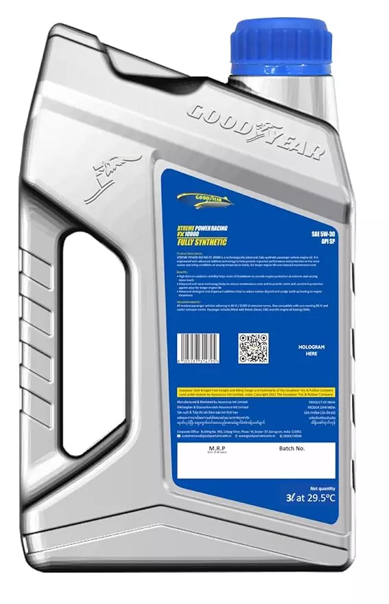 GOODYEAR 3 Ltrs 5W30 API SP Xtreme Power Racing FX10000 Fully Synthetic Engine Oil