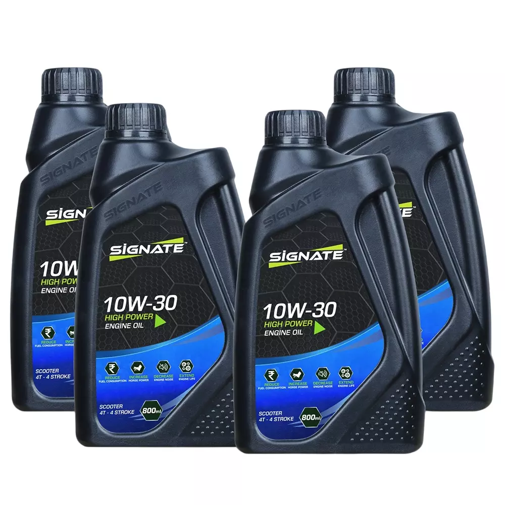 SIGNATE High Power 4T Engine Oil 10W-30 800 ml For Scooter (Pack of 4)