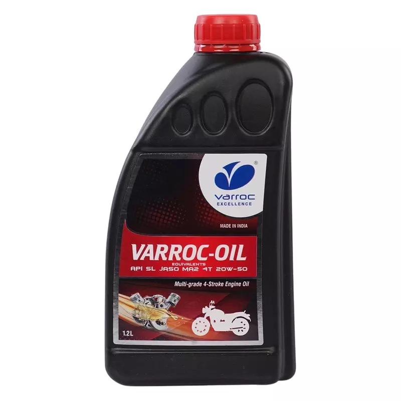 Varroc SAE 20W-50 SL MA2 Multi Grade Engine Oil 1.2 L for 2 Wheeler, VOIL-20W50-1200SL (Pack of 10)