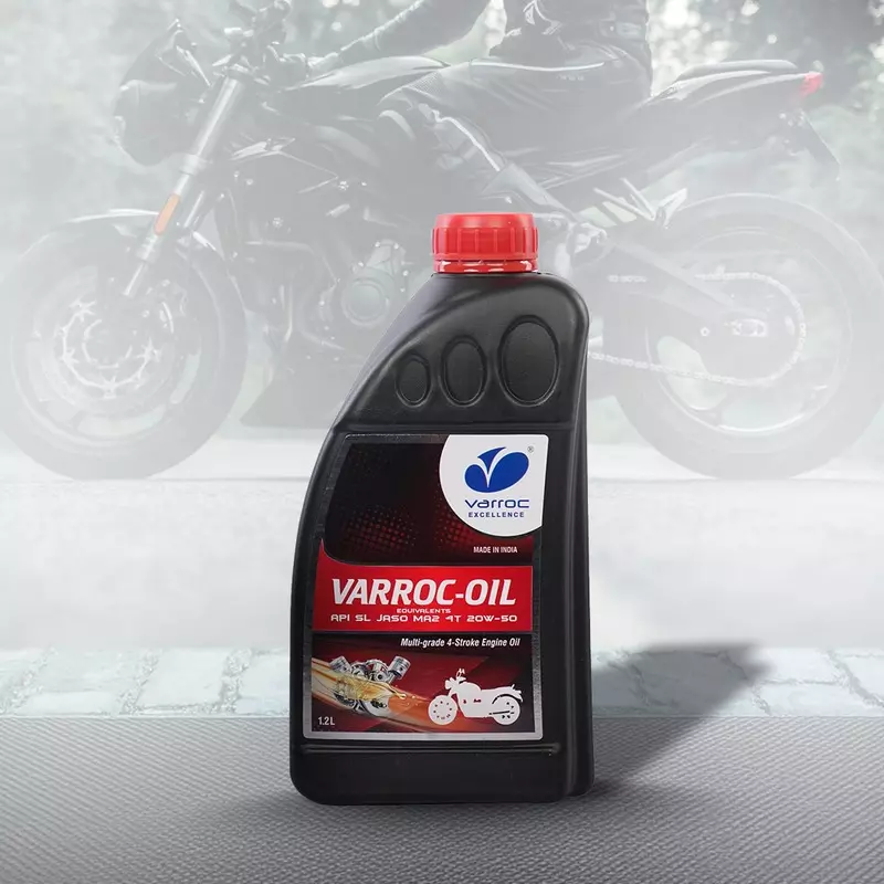 Varroc SAE 20W-50 SL MA2 Multi Grade Engine Oil 1.2 L for 2 Wheeler, VOIL-20W50-1200SL (Pack of 10)