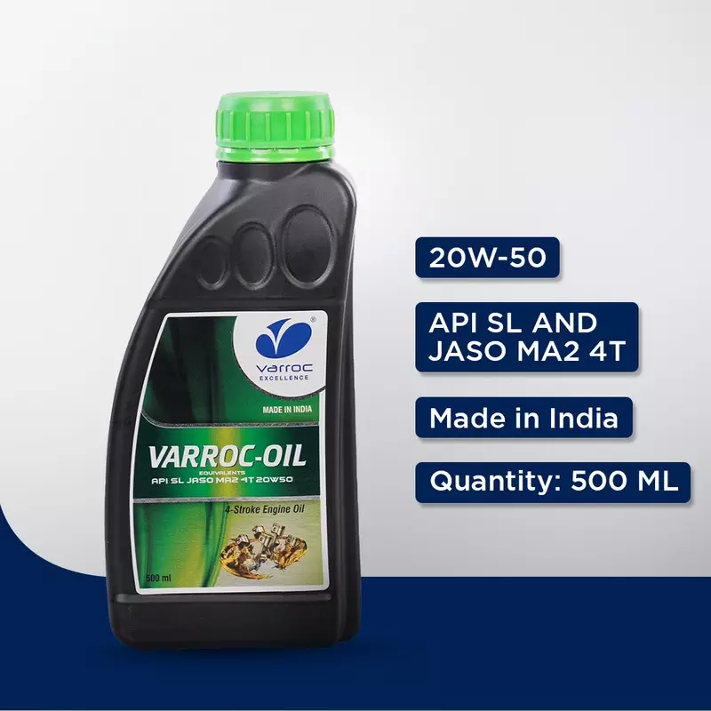 Varroc SAE 20W-50 SL MA2 Multi Grade Engine Oil 500 ml for 2 & 3 Wheeler, VOIL-20W50-500SL