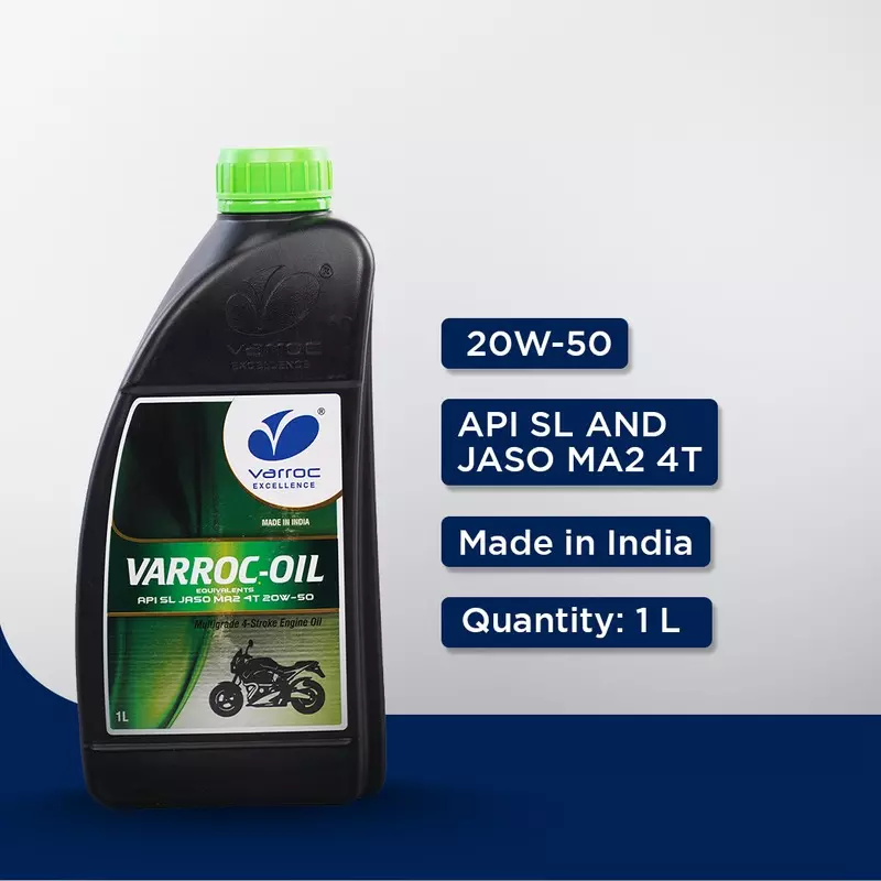 Varroc SAE 20W-50 SL MA2 Multi Grade Engine Oil 1 L for 2 & 3 Wheeler, VOIL-2050D-1000SL