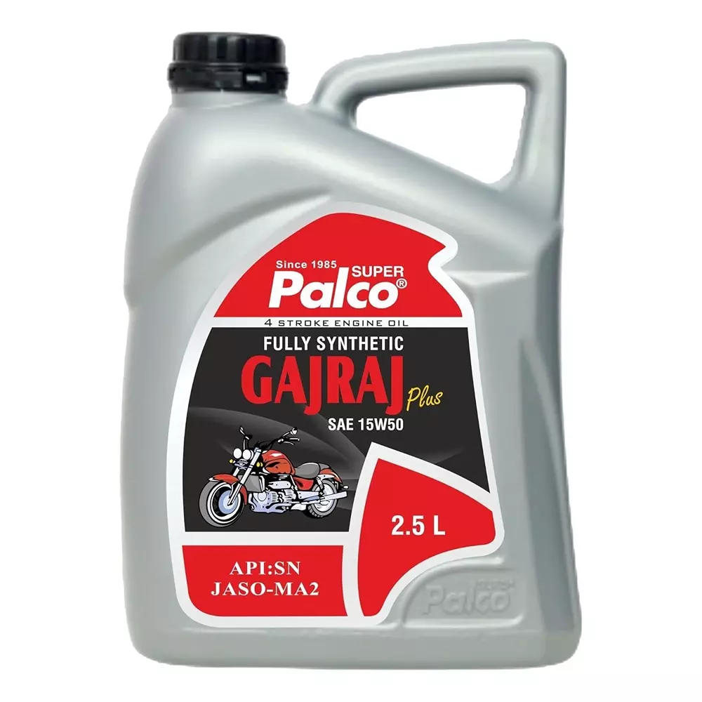 Palco Gajraj Engine Oil 2.5 L Capacity SN, JASO-MA 2 API 15W50-PLUS Clear Golden Natural