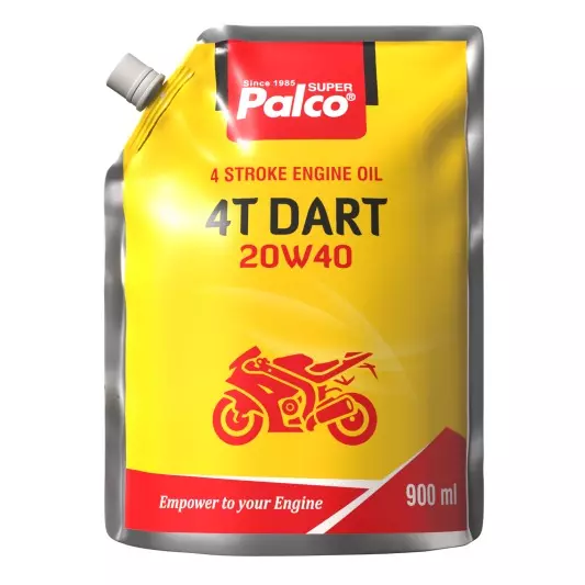 Palco 4T Dart Engine Oil 900 ml API SG 20W40 Viscosity Clear Golden Natural (Pack of 12)