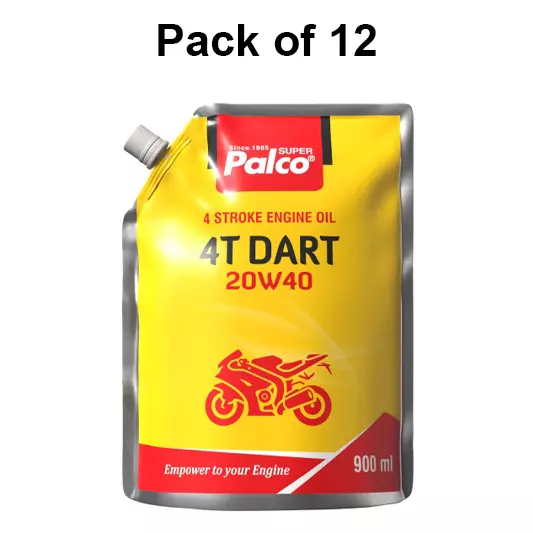 palco-4t-dart-engine-oil-900-ml-api-sg-20w40-viscosity-clear-golden-natural-pack-of-12