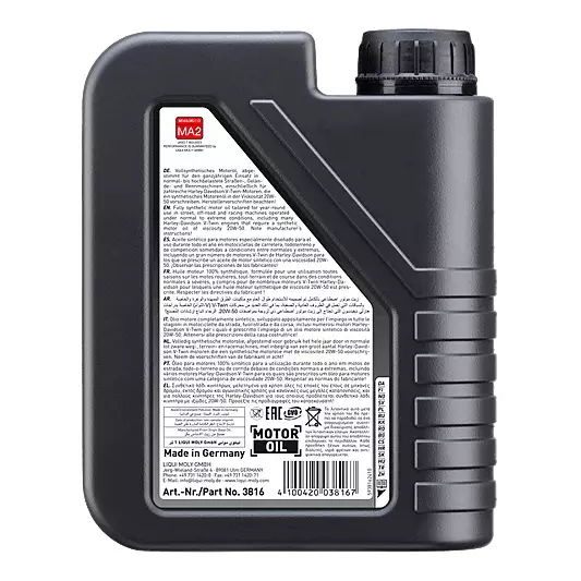 liqui-moly-1-l-hd-synth-street-synthetic-motor-oil-20w-50-viscosity-grade-and-0850-gcm-at-15c-density-3816