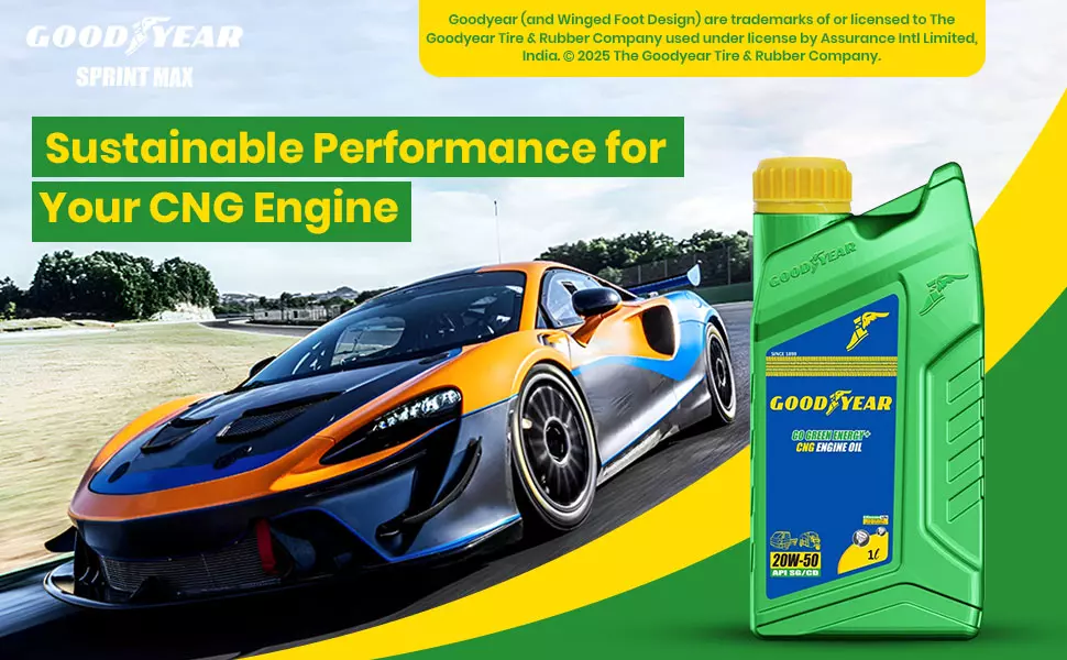 GOODYEAR Go Green+ 1 Ltr 20W50 CNG Engine Oil For CNG Cars & Vehicles