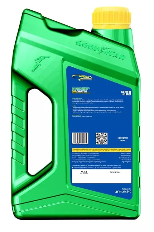 GOODYEAR Go Green+ 3.0 Ltrs 20W50 CNG Engine Oil For CNG Cars & Vehicles
